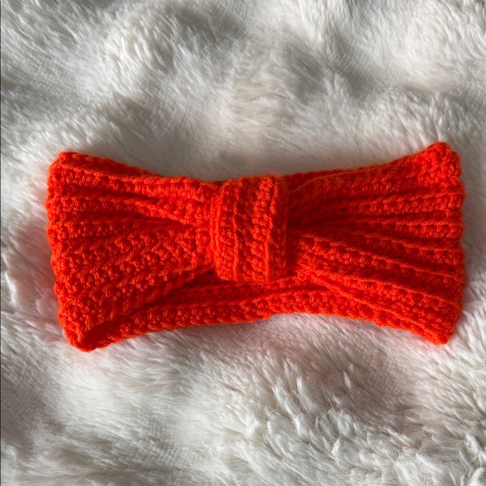 Bright Orange Knitted Headband